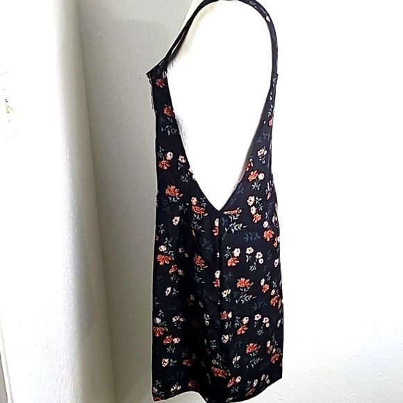Shein Pinafore Dress, Black with Orange Floral, Zipper down front,Size XL, NWOT - Picture 5 of 10